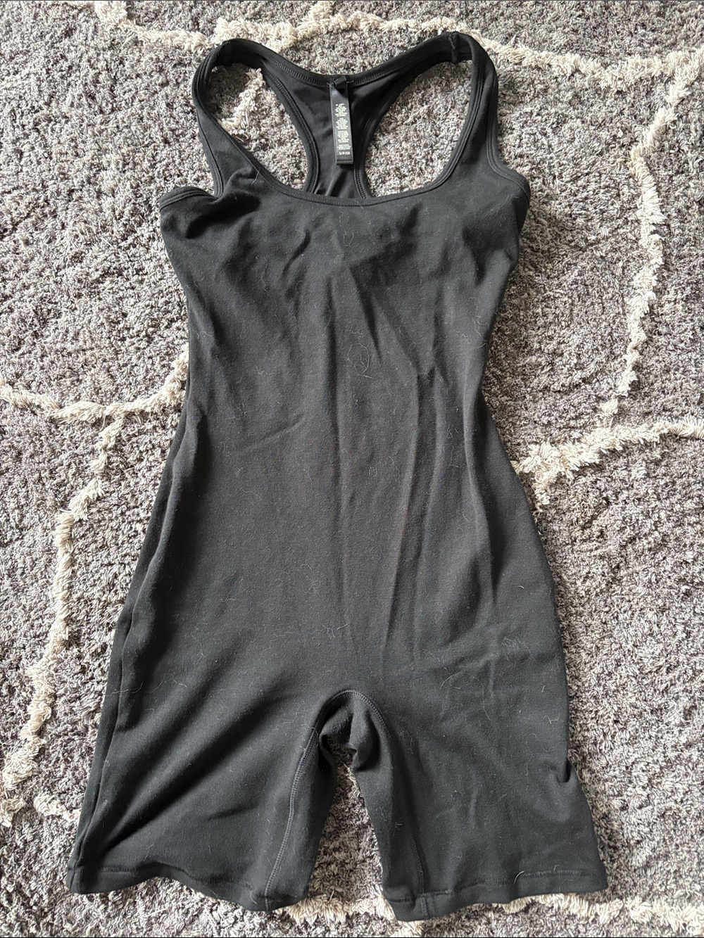 SKIMS Black Racerback Short Jumpsuit